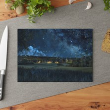 Painted Anarchy Van Gogh'tan Esinlenilen Temperli Cam Kesme Tahtası - Şık Tasarım, Kaymaz Yüzey, Çizilmez Cam