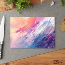 Painted Anarchy Şık Fluid Art Temperli Cam Kesme Tahtası - Kaymaz Yüzey, Çizilmez, Temizlemesi Kolay