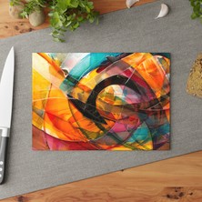 Painted Anarchy Canlı Temperli Cam Kesme Tahtası - Şık Tasarım | Kaymaz Yüzey | Çizilmez | Temizlemesi Kolay