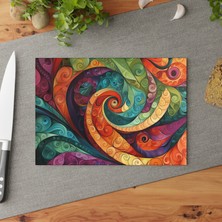 Painted Anarchy Şık  Cam Kesme Tahtası Seti - Kaymaz Yüzeyli, Çizilmez ve Kolay Temizlenebilir Modern Temperli Cam