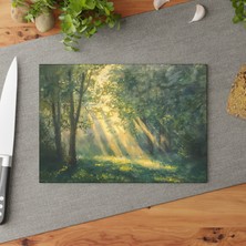 Painted Anarchy Şık Dokulu Yüzeyli Cam Kesme Tahtası - Çizilmez Temperli Cam, Kaymaz, Kolay Temizlenen