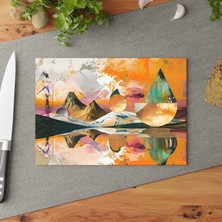 Painted Anarchy Dokulu Kaymaz Yüzeyli Şık Temperli Cam Kesme Tahtası - Kolay Temizlenir ve Çizilmez