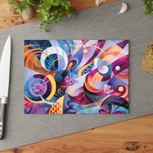 Painted Anarchy Şık Cam Kesme Tahtası Seti - Kaymaz Yüzeyli, Çizilmez Temperli Cam, Kolay Temizlenen