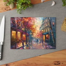 Painted Anarchy Işık ve Gölge Oyunu Tasarımlı Temperli Cam Kesme Tahtası - Şık, Kaymaz, Çizilmez