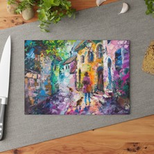 Painted Anarchy Renkli Temperli Cam Kesme Tahtası - Şık Tasarım, Kaymaz Yüzey, Çizilmez - Kolay Temizlenebilir