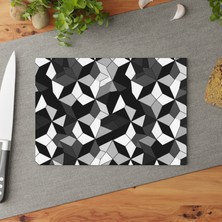 Painted Anarchy Geometrik Temperli Cam Kesme Tahtası Seti - Şık, Dayanıklı ve Kolay Temizlenen