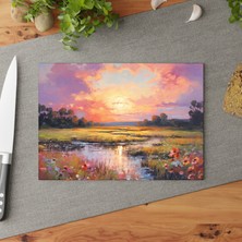 Painted Anarchy Chic Sunshine Cam Kesme Tahtası - Şık Tasarım, Temperli Cam, Kaymaz Yüzey, Çizilmez