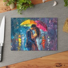 Painted Anarchy Şık Cam Kesme Tahtası - Çizilmez ve Kolay Temizlenebilir - Temperli Cam