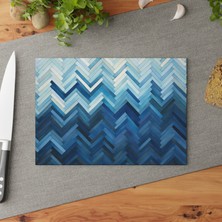 Painted Anarchy Geometrik Desenli Şık Temperli Cam Kesme Tahtası - Şık Tasarımlı, Çizilmez, Kolay Temizlenen
