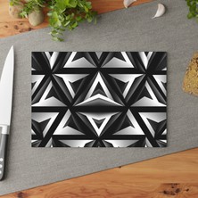 Painted Anarchy Tekrarlayan Tasarıma Sahip Şık Temperli Cam Kesme Tahtası - Kaymaz, Çizilmez, Kolay Temizlenebilir