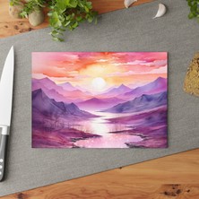 Painted Anarchy Çarpıcı Sunrise Temperli Cam Kesme Tahtası - Şık Tasarım, Kaymaz Yüzey, Çizilmez, Temizlemesi Kolay