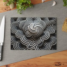 Painted Anarchy Renkli Geometrik Şekiller Temperli Cam Kesme Tahtası - Şık ve Çizilmez