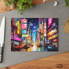 Painted Anarchy Çarpıcı Peyzaj Tasarımlı Temperli Cam Kesme Tahtası - Şık, Çizilmez, Kolay Temizlenen