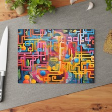Painted Anarchy Meditatif Sanat Tasarımlı Temperli Cam Kesme Tahtası - Şık, Çizilmez