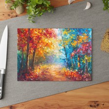 Painted Anarchy Şık Dokulu Gece Sahnesi Temperli Cam Kesme Tahtası - Kaymaz, Çizilmez, Kolay Temizlenen