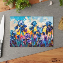 Painted Anarchy Cesur Sanat Eseri Tasarımlı, Kaymaz Yüzeyli, Çizilmez  ile Şık Temperli Cam Kesme Tahtası