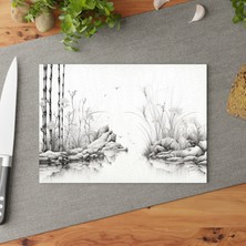 Painted Anarchy Japon Bahçesi'nden Esinlenen Temperli Cam Kesme Tahtası - Şık ve Dayanıklı