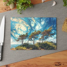 Painted Anarchy Renkli Güzel Sanatsal Baskı Temperli Cam Kesme Tahtası - Şık Tasarım, Kaymaz Yüzey, Çizilmez