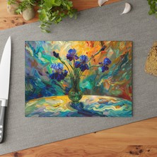 Painted Anarchy Şık Döner Desenli Temperli Cam Kesme Tahtası - Çizilmez, Kaymaz Yüzey - Kolay Temizlenebilir