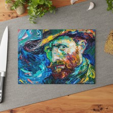 Painted Anarchy Post-Empresyonist Cam Kesme Tahtası - Şık Tasarım, Temperli Cam, Kaymaz Yüzey - Kolay Temizlenen