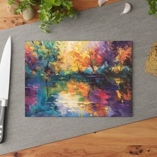 Painted Anarchy Renkli Temperli Cam Kesme Tahtası - Şık Tasarım, Kaymaz Yüzey, Çizilmez - Kolay Temizlenen