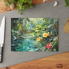 Painted Anarchy Peyzaj Tasarımı Temperli Cam Kesme Tahtası - Şık ve Dayanıklı