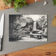 Painted Anarchy Japon Sanatı Cam Kesme Tahtası - Şık Temperli Cam, Kaymaz ve Çizilmez Yüzey, Kolay Temizlenen