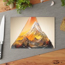 Painted Anarchy Çarpıcı Manzara Temperli Cam Kesme Tahtası - Şık Tasarım, Kaymaz Yüzey, Çizilmez