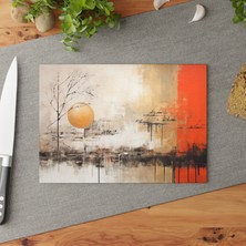 Painted Anarchy Zarif Desenli Temperli Cam Kesme Tahtası - Şık & Dayanıklı Kaymaz Yüzey - Kolay Temizlenen