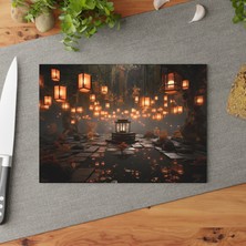 Painted Anarchy Şık Temperli Cam Kesme Tahtası - Kaymaz Yüzey, Çizilmez, Kolay Temizlenebilir - Huzurlu Dekor Için