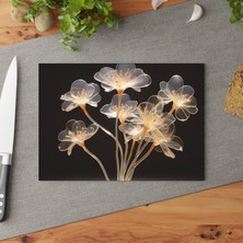 Painted Anarchy Çiçekli Temperli Cam Kesme Tahtası - Şık Kaymaz Yüzey, Çizilmez ve Kolay Temizlenebilir -