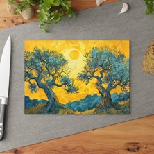 Painted Anarchy Doğadan Esinlenen Temperli Cam Kesme Tahtası - Şık ve Dayanıklı