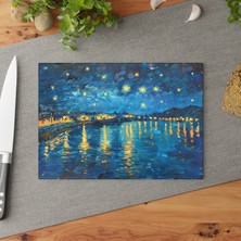 Painted Anarchy Ayçiçeği Temperli Cam Kesme Tahtası - Şık Tasarım - Kaymaz Yüzey - Çizilmez - Kolay Temizlenir