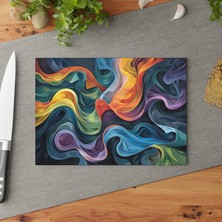 Painted Anarchy Geometrik Desenli Temperli Cam Kesme Tahtası Seti - Kaymaz Yüzeyli, Şık, Çizilmez    Tasarım