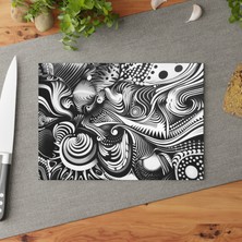 Painted Anarchy Şık Mutfak Dekor Temperli Cam Kesme Tahtası - Şık Cam