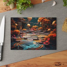 Painted Anarchy Şık Sanat Eseri Tasarımlı Cam Kesme Tahtası - Temperli Cam, Kaymaz Yüzey, Çizilmez -