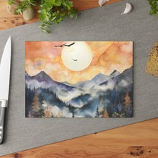 Painted Anarchy Canlı Peyzaj Cam Kesme Tahtası - Şık ve Dayanıklı Temperli Cam