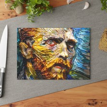 Painted Anarchy Zarif Ayçiçeği Temperli Cam Kesme Tahtası Seti - Şık, Çizilmez, Kolay Temizlenen