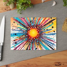 Painted Anarchy Sunshine Cam Kesme Tahtası - Şık ve Dayanıklı Temperli Cam