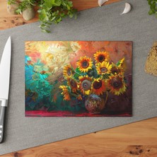 Painted Anarchy Şık Temperli Cam Kesme Tahtası | Kaymaz Yüzey | Çizilmez | Temizlemesi Kolay