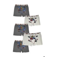 John Red 6 adet Karışık Renklarde  Licralı Penye Erkek Çocuk Boxer Şort
