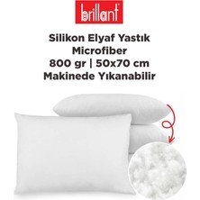 Microfiber Silikon Elyaf Yastık 800 gr | 50 x 70 | Makinede Yıkanabilir Silikon Yastık