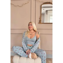 Aqua Melon Bliss Desenli Sabahlıklı Marlenka Pijama Takımı