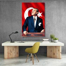 Atatürk ve Bayrak Kanvas Tablo Modeli Sınıf Tablosu Okul Ev Ofis Tablosu