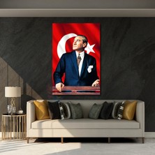 Atatürk ve Bayrak Kanvas Tablo Modeli Sınıf Tablosu Okul Ev Ofis Tablosu
