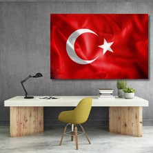 Türk Bayrağı Görseli Kanvas Tablo Ev Ofis Okul Tablosu Ay Yıldız Duvar Tablosu
