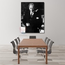 Artarilion Siyah Beyaz Atatürk Portresi Kanvas Tablo Mustafa Kemal Atatürk Tablo Modeli Ev Ofis Dekoru