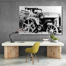 Traktör Süren Atatürk Tablosu Kanvas Tablo Hd Dijital Baskı Yatay Duvar Tablosu