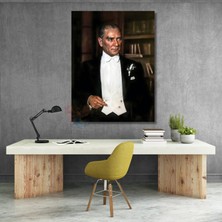 Karizmatik Atatürk Görseli Kanvas Tablo Modeli Dikey Duvar Tablosu Ev Ofis Dekoru