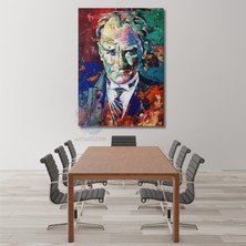 Çok Renkli Atatürk Tablosu Kanvas Duvar Dekoru Ev Ofis Tablo Modeli
